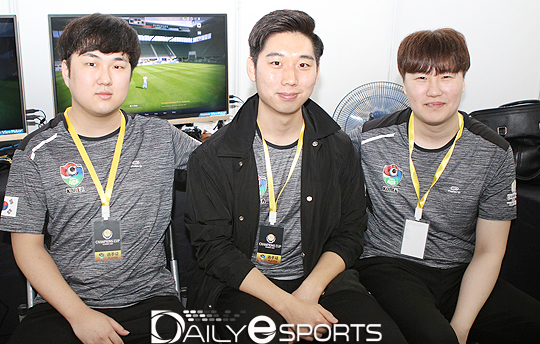 아디다스 에이스 정세현, 신보석, 변우진(왼쪽부터).