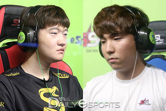 SSL 프리미어 시즌2 1위 자리를 노리고 있는 김대엽(왼쪽)과 박령우가 맞대결을 펼친다.
