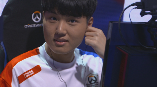 폴란드전서 활약한 루나틱 하이 소속 '준바' 김준혁.(사진=오버워치 월드컵 중계 캡처)