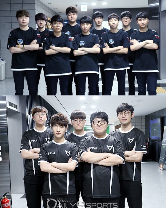 리그 오브 레전드 챔피언스 코리아 2017 서머 스플릿 1위를 가리는 롱주 게이밍(위)과 삼성 갤럭시의 대결이 열린다.