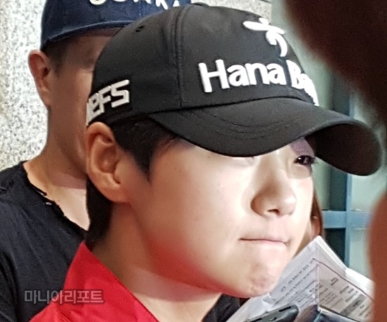박성현이인터뷰에응하고있다.인천공항=이은경기자