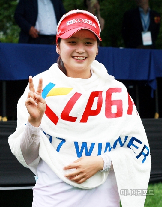 아마추어자격으로KLPGA투어시즌2승을기록한최혜진.양평=김상민기자
