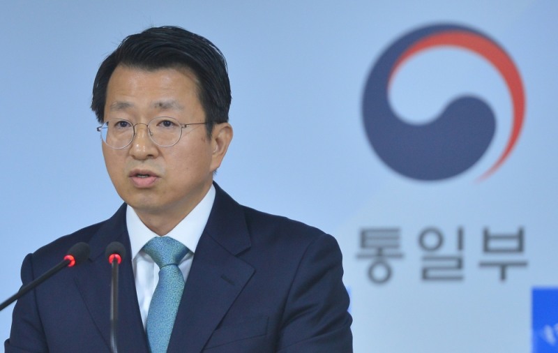백태현 통일부 대변인이 정례 브리핑을 하고 있다. (사진=뉴시스)