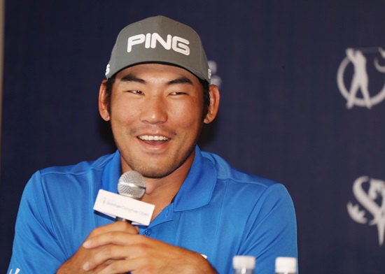 김찬이기자회견장에서인터뷰를하고있다.사진=KPGA제공
