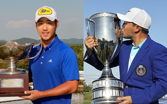 한국오픈우승당시장이근과신한동해오픈에서우승한리처드리(왼쪽부터).사진=마니아리포트DB