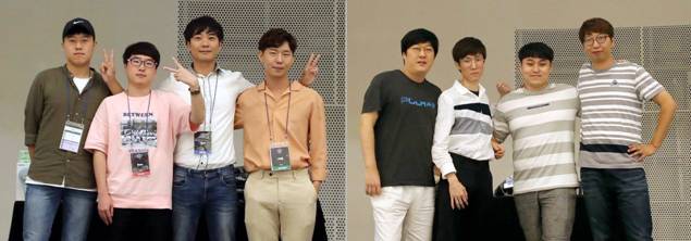 2017 서머너즈 워 월드 아레나 챔피언십 서울 본선에 진출한 8명의 선수.