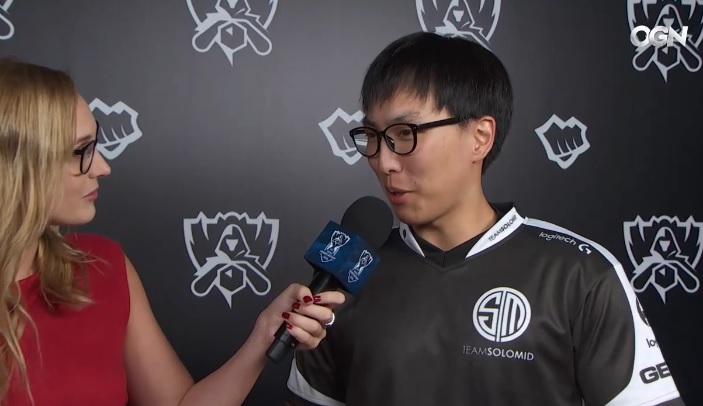 TSM의 원거리 딜러 'Doublelift' 일리앙 펭(사진=OGN 생중계 화면 캡처).