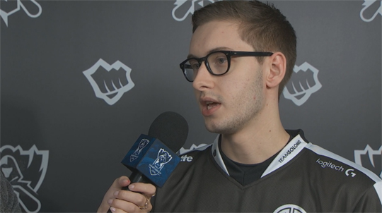 WE 상대로 팀 승리를 이끈 소렌 비어그.(사진=롤드컵 중계 캡처)