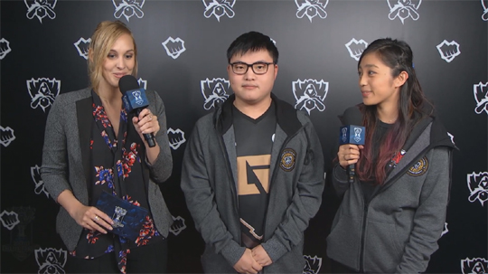 향로 메타에 자신감을 드러낸 지안지하오.(사진=롤드컵 중계 캡처)