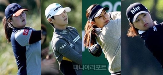 왼쪽부터엔젤인,박성현,전인지,고진영.영종도=김상민기자