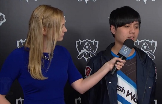 플래시 울브즈의 'Maple' 후앙이탄. (사진=롤드컵 중계 캡처)