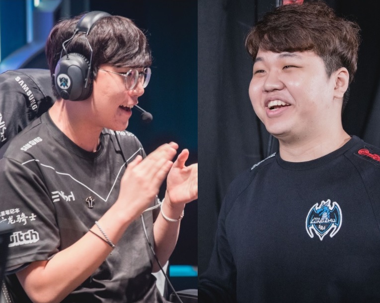 삼성 갤럭시의 원거리 딜러 '룰러' 박재혁(왼쪽)과 롱주 게이밍의 '프레이' 김종인의 기량에 4강 진출 티켓이 달렸다.