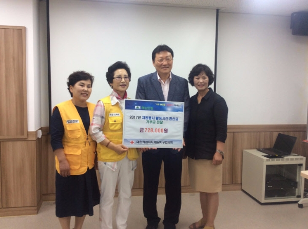 해남군, 자원봉사 활동시간 환산금 기부 전달