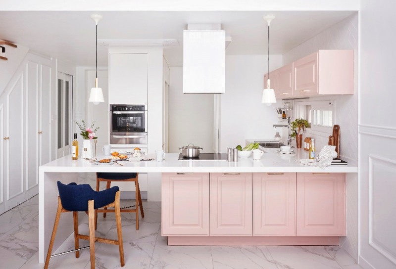 한샘 '로맨틱 클래식' 스타일 부엌.(사진=한샘)