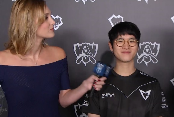 삼성 갤럭시의 미드 라이너 '크라운' 이민호(사진=OGN 생중계 화면 캡처).