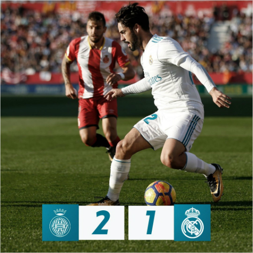 승격팀 지로나에 패한 레알 마드리드. (사진=레알 마드리드 트위터)