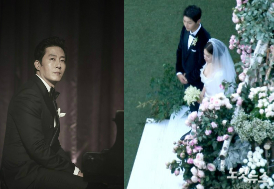 배우 고 김주혁(왼쪽·사진=씨네그루㈜키다리이엔티 제공). 배우 송혜교, 송중기의 결혼식이 31일 오후 서울 장충동 신라호텔 영빈관에서 진행되고 있다. (사진=사진공동취재단)
