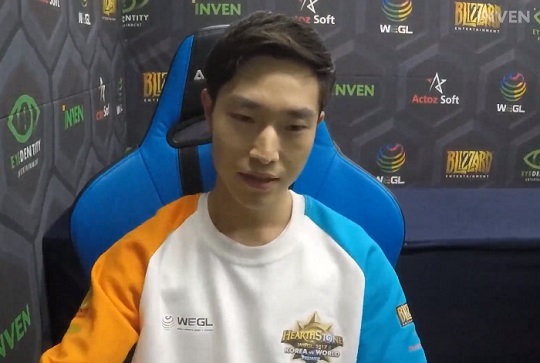 '수니' 남상수. (사진=WEGL 하스스톤 중계 캡처)