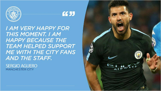 세르히오 아구에로. (사진=맨체스터 시티 트위터)