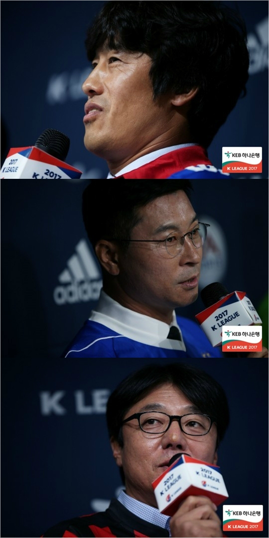 "3위는 우리가" 3위 수원 서정원 감독(위부터), 4위 울산 김도훈 감독, 5위 서울 황선홍 감독. (사진=한국프로축구연맹 제공)