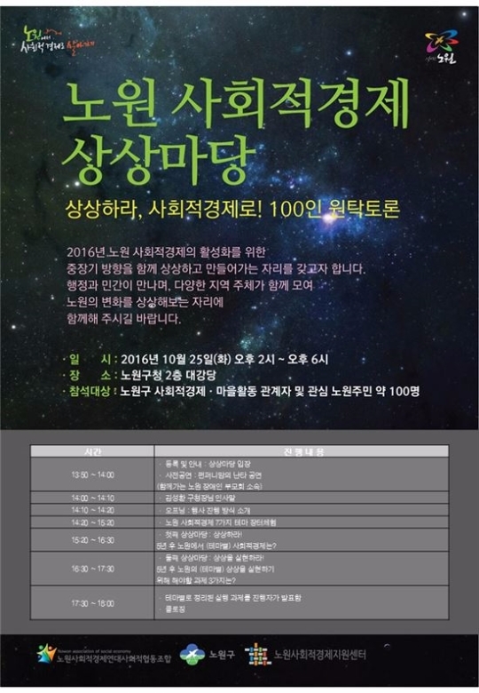'사회적경제 상상마당 100인 토론회' 노원서 개최