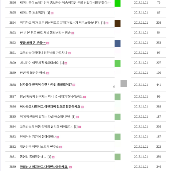 EBS <까칠남녀> 시청자 게시판.