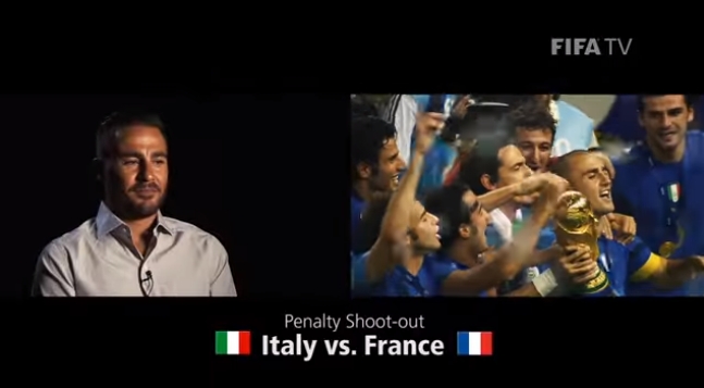 2006월드컵 우승트로피를 쥔 파비오 칸나바로 (사진=FIFA TV, FIFA.com)