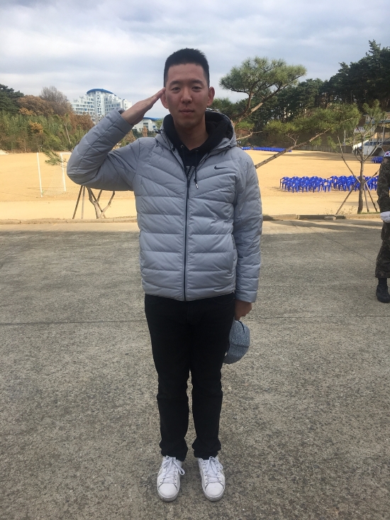 신병교육대대 입소를 앞둔 노승열. 사진=스포티즌