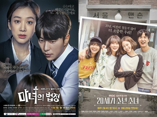 지난달 9일 시작해 이달 28일 종영한 KBS2 '마녀의 법정'과 MBC '20세기 소년소녀' (사진=아이윌미디어, MBC 제공)