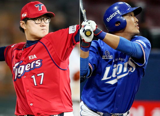 KIA는 29일 삼성 라이온즈에 투수 한기주(왼쪽)을 내주고 외야수 이영욱을 데려오는 트레이드를 단행했다고 발표했다. (사진=KIA, 삼성 제공)