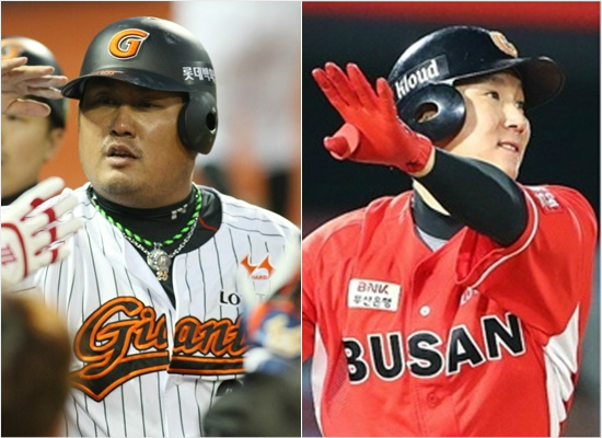 '족쇄는 풀렸다' 롯데가 4일 보도자료를 통해 보상 선수 없이 보상금만 받고 이적을 허용하겠다는 입장을 밝히면서 타 구단과 협상에 한결 숨통이 트인 FA 최준석(왼쪽)과 이우민.(자료사진=롯데)