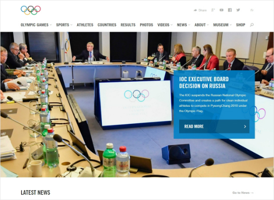 FIFA가 IOC의 러시아 징계가 월드컵에는 영향이 없을 것이라 강조했다. (사진=IOC 홈페이지 캡처)