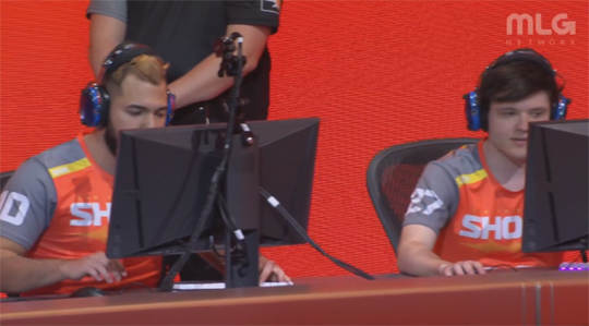 1일차 경기에서 1승 1무를 기록한 샌프란시스코 쇼크.(사진=오버워치 리그 중계 캡처)