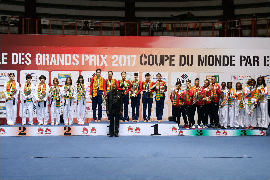 팀선수권 여자부 시상식 장면. (사진=WT 제공)