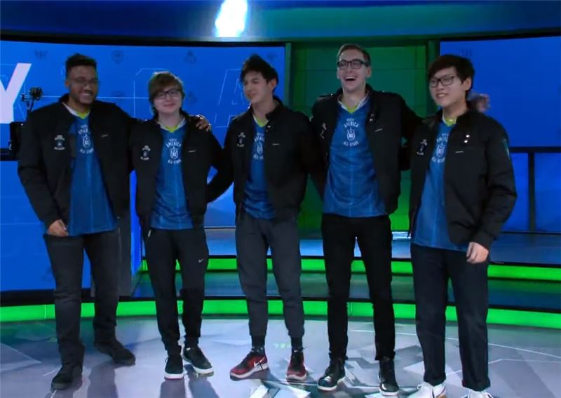 북미 리그 오브 레전드 올스타팀(사진=유튜브 생중계 화면 캡처).