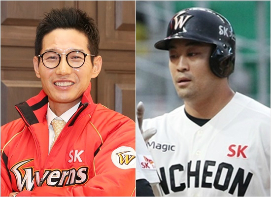 '염의 미소' 염경엽 단장(왼쪽)의 SK는 올 시즌 스토브리그에서 옵션을 적극 활용한 계약으로 눈길을 끌고 있다. FA 외야수 정의윤(오른쪽)은 연봉과 옵션이 같은 파격 계약으로 교착 상태에 빠진 현 FA 시장의 변화를 유도하고 있다.(자료사진=SK)