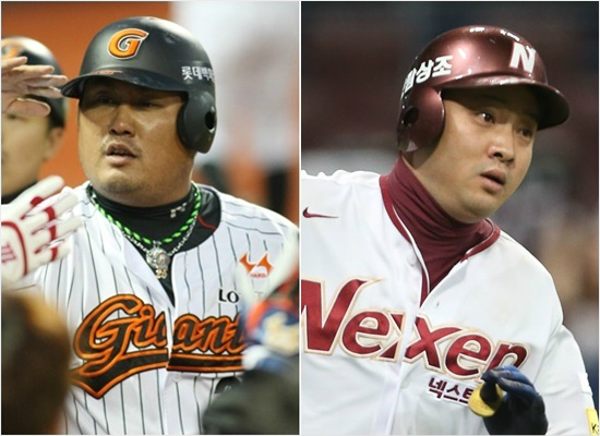 '저스티스 윤을 따라갈까' 올해 FA 시장의 준척급 선수로 평가받으며 보상 선수 포기라는 파격적 제안에도 좀처럼 계약 소식이 들리지 않고 있는 최준석(왼쪽)과 채태인.(자료사진=롯데, 넥센)