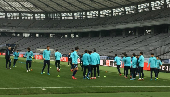 중국전을 앞둔 신태용호의 마지막 훈련 장면.