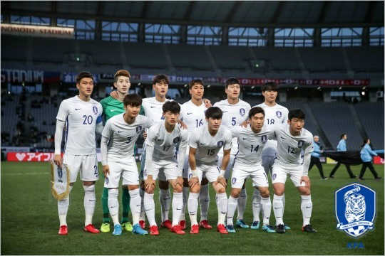 북한과 2차전을 치른 신태용호의 선발 멤버. (사진=대한축구협회 제공)