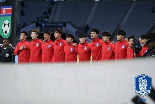 16일 78번째 한일전을 치르는 축구 대표팀. (사진=대한축구협회 제공)