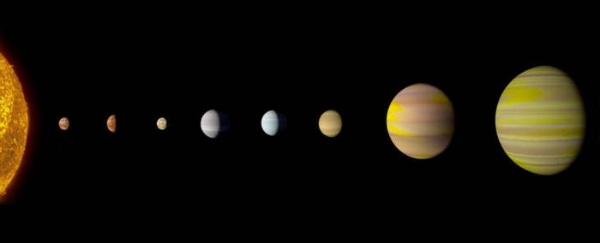  미 항공우주국(NASA)과 구글이 나사의 케플러 우주 망원경과 구글의 인공지능 기술을 활용해 8개 행성을 거느린 '케플러-90계'를 발견했다. 자료=나사 