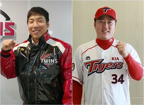 '내년 FA 성공 사례는 나!' LG는 19일 4년 총액 115억 원에 김현수(왼쪽)를 영입해 4년 100억 원 계약으로 올해 KIA의 우승을 이끈 최형우 효과를 노리고 있다.(사진=LG, KIA)
