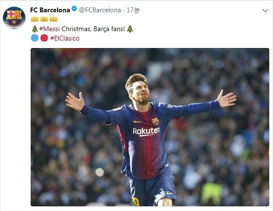 바르셀로나의 '에이스' 리오넬 메시는 바르셀로나에서만 526골을 넣어 바이에른 뮌헨의 게르트 뮐러가 갖고 있던 단일클럽 최다골 기록의 새로운 주인공이 됐다.(사진=바르셀로나 공식 트위터 갈무리)