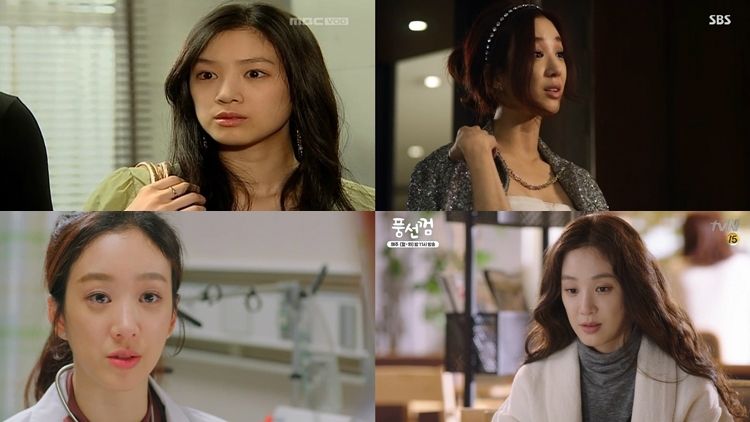 그동안 정려원이 출연해 온 작품들. 왼쪽부터 시계방향으로 '내 이름은 김삼순', '샐러리맨 초한지', '풍선껌', '메디컬탑팀' (사진=각 방송 캡처)