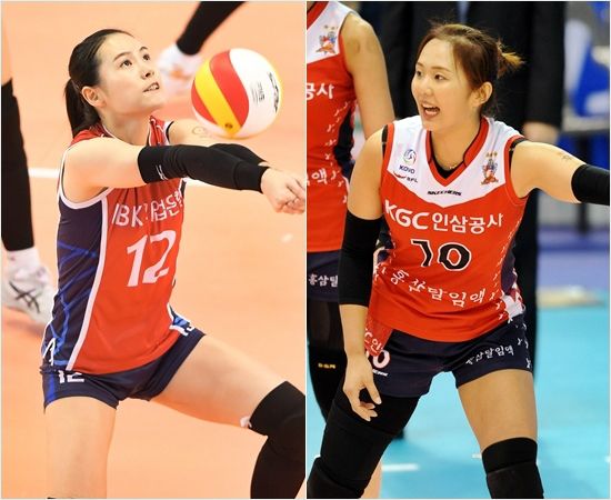 V-리그 여자부 IBK기업은행과 KGC인삼공사는 리베로 채선아, 레프트 최수빈(왼쪽부터)을 포함한 3대2 트레이트를 전격 단행했다.(사진=한국배구연맹 제공)