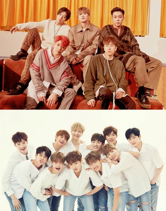 젝스키스(위), 워너원(사진=YG/YMC엔터테인먼트 제공)