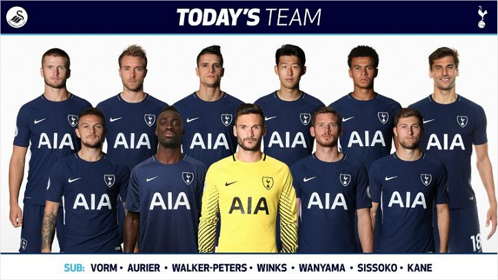 토트넘의 스완지 시티전 선발 명단. 손흥민은 90분 풀타임을 소화했다. (사진=토트넘 핫스퍼 트위터)