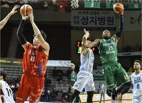 오세근과 디온테 버튼. (사진=KBL 제공)