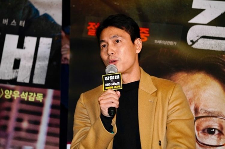 4일 오후, 전국언론노동조합 KBS본부 주최로 서울 영등포구 CGV 스타리움관에서 영화 '강철비' 관객과의 대화가 열렸다. 배우 정우성이 발언하고 있다. (사진=전국언론노동조합 KBS본부 제공)
