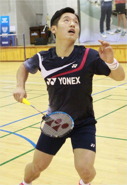 한국 배드민턴 국가대표 최솔규가 11일 요넥스코리아와 공식 입단식을 마친 뒤 훈련을 소화하고 있다.(사진=요넥스코리아)